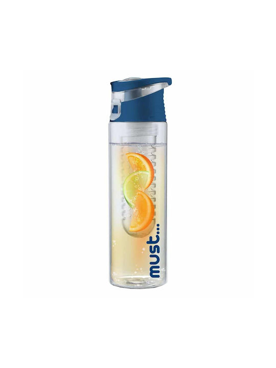 Must Team Tritan Wasserflasche Kunststoff mit Filter 700ml Schwarz