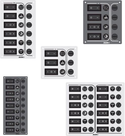 Lalizas SP6 Ultra Întrerupător de barcă cu panouri Panou de control cu 6 comutatoare 12/24V