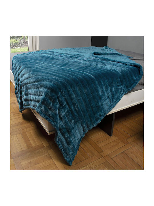 Dimcol Coral Κουβέρτα Fleece Υπέρδιπλη 220x240εκ.
