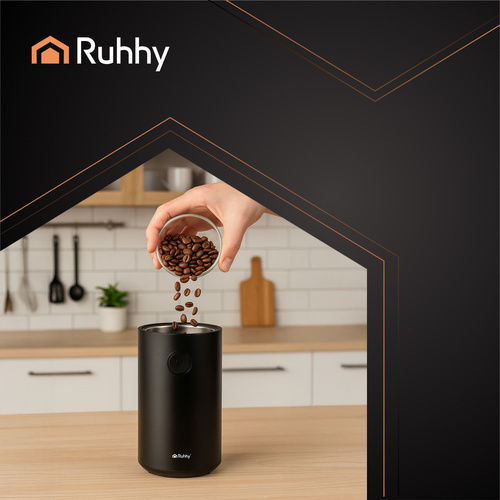 Ruhhy Electric Coffee Grinder 150W for 50gr Beans Brown