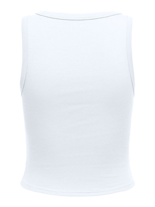 Easy Women's Cotton Sleeveless Blouse Animal Print Bright White
