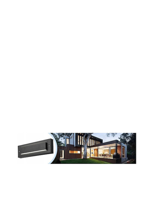 Masterled Lumină de exterior montată pe perete LED IP65 6W cu Alb Natural Lumină 25.5x4.3x9εκ.