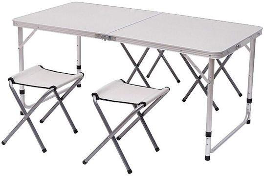 Tabelul Aluminiu pentru Camping Pliabil Argintiu