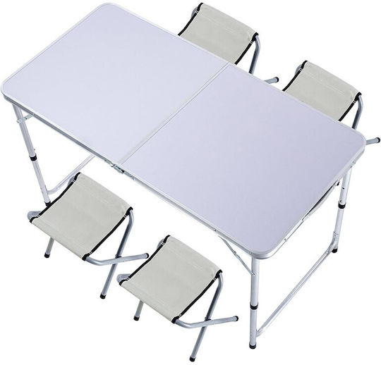 Tabelul Aluminiu pentru Camping Pliabil Argintiu