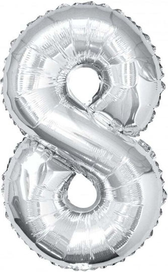 Balon Folie Jumbo Număr Argintiu 74buc
