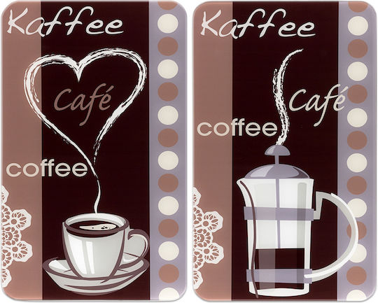 Euronova Herdabdeckungen Caffe aus Glas 30x52cm 2Stück