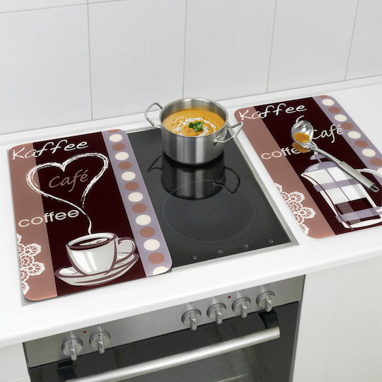 Euronova Herdabdeckungen Caffe aus Glas 30x52cm 2Stück