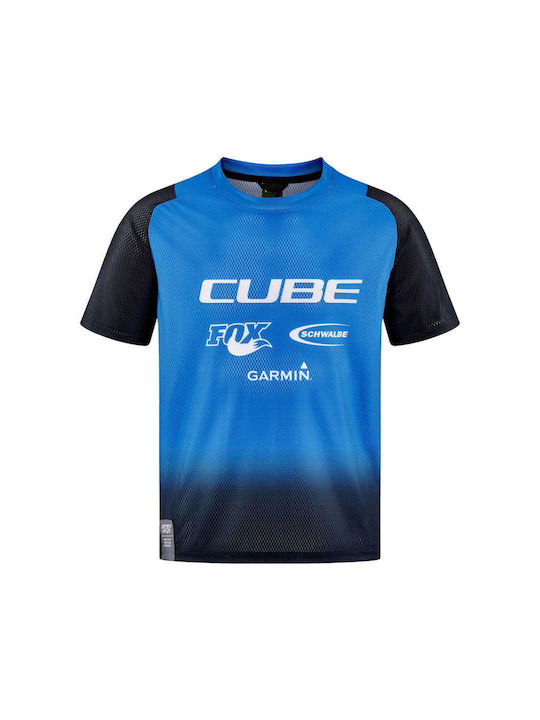 CUBE Kurze Ärmel Radtrikot Blau