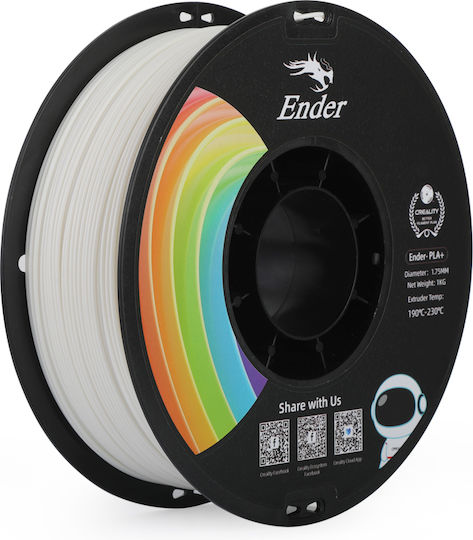 Creality3D PLA 3D Printer Filament 1.75mm Λευκό 1kg 1τμχ (Spool)