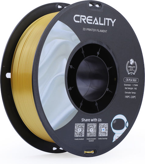 Creality3D CR PLA 3D Printer Filament 1.75mm Silk Golden 1kg 1τμχ (Spool)