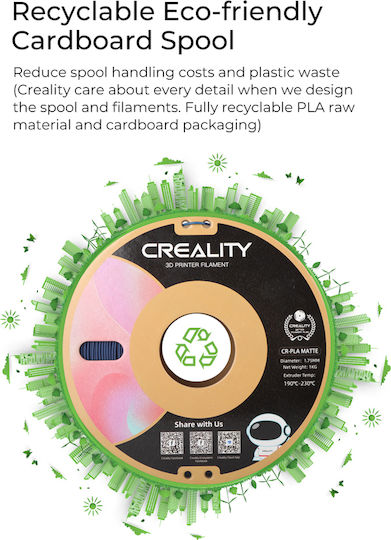 Creality3D PLA 3D Drucker Filament 1,75mm Mattes Grau 1kg 1 Stück (Spule)