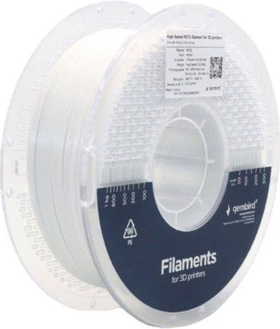 Gembird PETG 3D Printer Filament 1.75mm Λευκό 1kg 1τμχ (Spool)