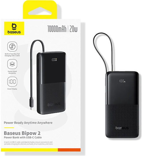 Baseus Bipow 2 Power Bank 10000mAh 20W with USB-A Port and USB-C Port White