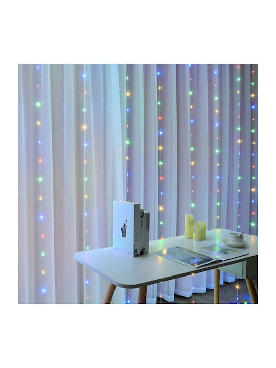 300 Λαμπάκια LED 3μ. x 300εκ. RGB USB τύπου Κουρτίνα