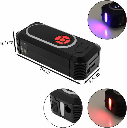 Portable Car & Motorcycle Battery Starter 12000mAh with Power Bank Pump Flashlight 12V