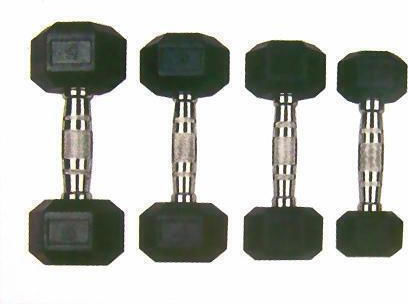Optimum Hexagon Rubber Dumbbell 1 x 8kg