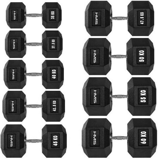 HMS Hex Pro Greutate Hexagon din cauciuc 1 x 6kg