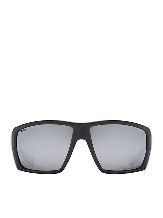 Uvex Men's Sunglasses with Black Horn-Rimmed Frame and Gray Lenses S5330542280