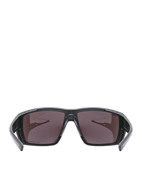 Uvex Men's Sunglasses with Black Horn-Rimmed Frame and Gray Lenses S5330542280