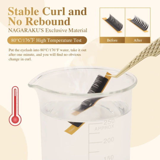 Nagaraku Air Series Double Tips Ellipse False Eyelash Extensions 0.15d Mix 8-12mm