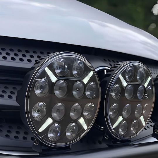 Roundς Waterproof Headlights Car LED Nissan Trade 12V 100W 9cm with White Lighting 1pcs