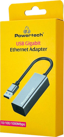 Powertech PT-1454 Αντάπτορας Δικτύου USB με Ενσύρματη Σύνδεση Gigabit Ethernet