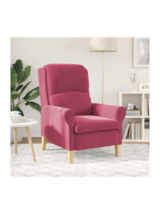 Ohrensessel Samt Bordeaux 76x94x102cm