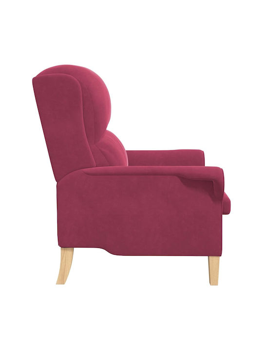Ohrensessel Samt Bordeaux 76x94x102cm