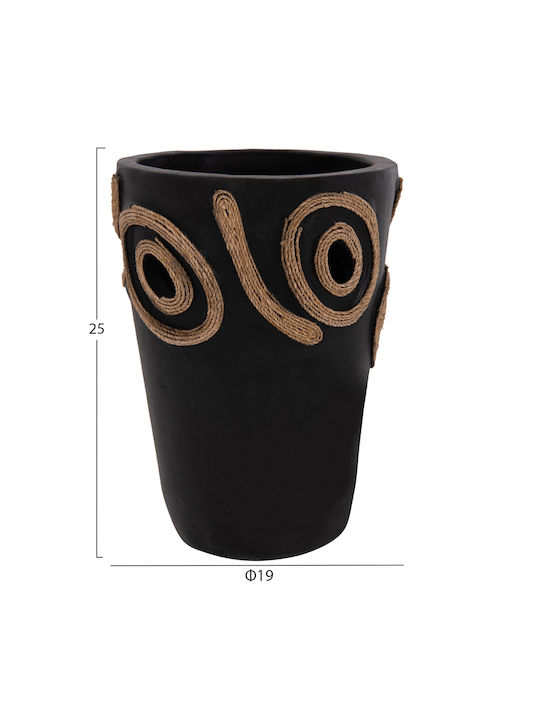 HomeMarkt Decorative Vase Dean Black 15x15x25cm