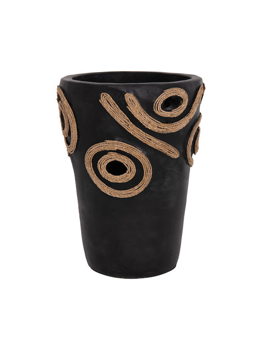 HomeMarkt Decorative Vase Dean Black 15x15x25cm