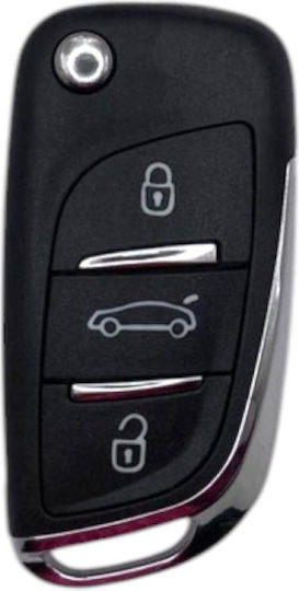 A-Lock Ключодържател за автомобил с острие Сгъваемо с 3 бутона за Цитроен / Пежо