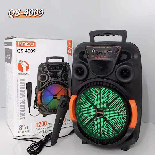 Kimiso Karaoke Lautsprecher mit Kabelgebundenem Mikrofon QS-4009 813034 Schwarz
