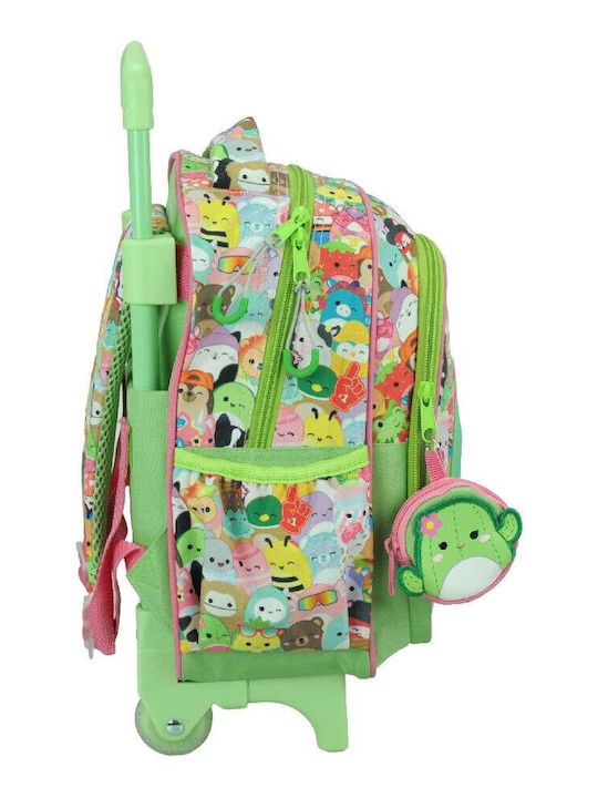 Gim Squishmallows Cactus School Bag Trolley Kindergarten with Water Bottle Holder Green 25 x 15 x 30cm