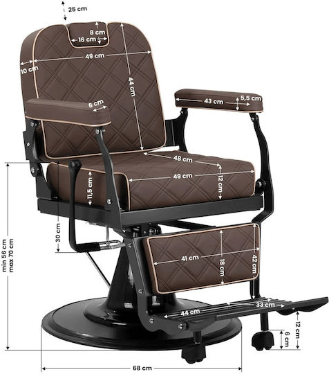 Barber Equipment Καρέκλα Barbier Braun mit verstellbarer Höhe