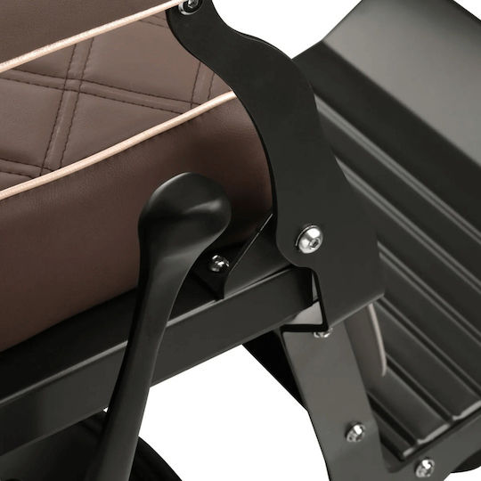 Barber Equipment Καρέκλα Barbier Braun mit verstellbarer Höhe