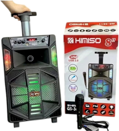 Kimiso Karaoke Speaker with Wired Microphone and Lighting Effects QS-3811 813188 Black