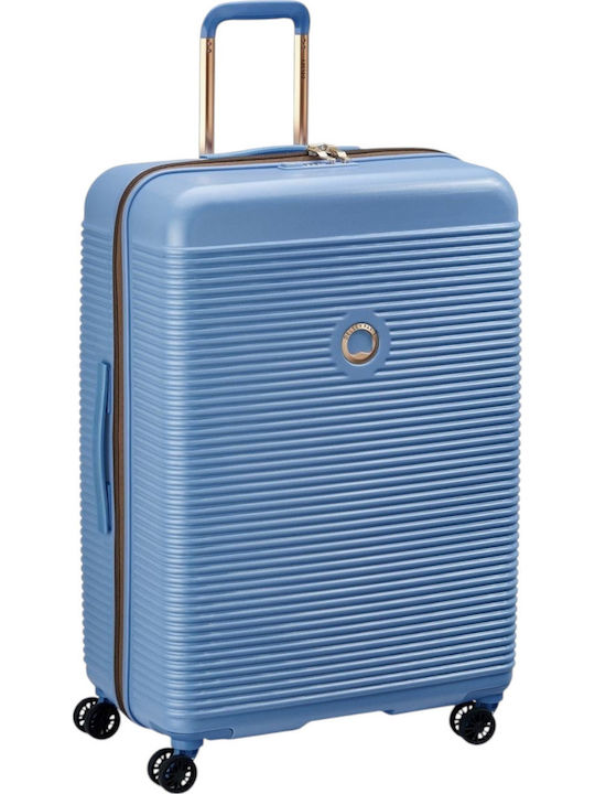 Delsey Freestyle Μεγάλη Βαλίτσα Ταξιδίου Σκληρή Blue με 4 Ρόδες Ύψους 76εκ.