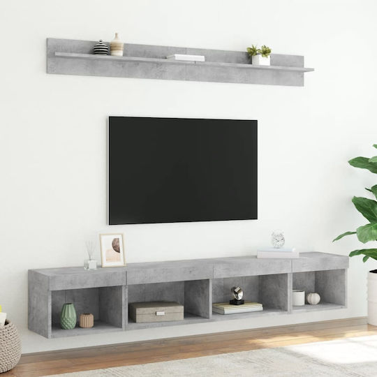 Wohnzimmer TV-Einheit Γκρι Σκυρ mit Beleuchtung