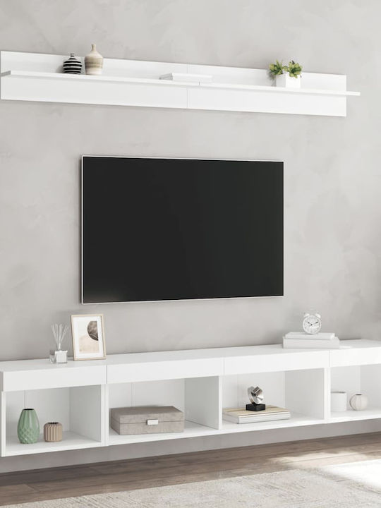 Living Room TV Unit with Lighting White