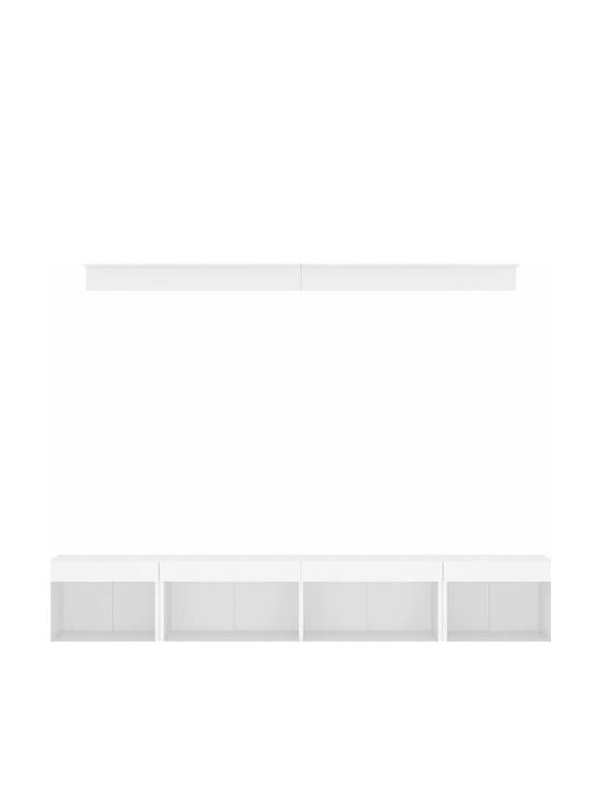 Living Room TV Unit with Lighting White