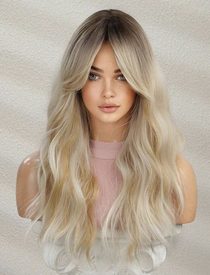 Hair Duty Περούκα με Συνθετική Τρίχα σε Ξανθό Χρώμα 65cm