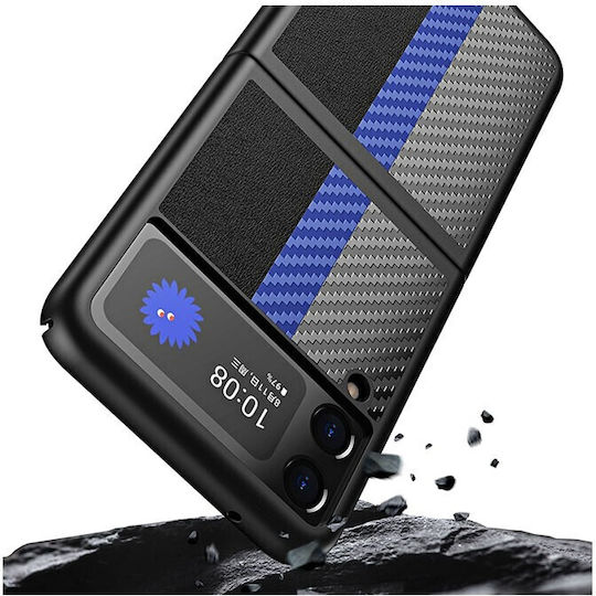 Carbon Fiber Texture Contrast Color Back Cover Plastic Blue (Galaxy Z Flip3)