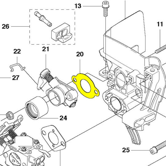 Φλαντζα Καρπυλατερ Γνησια Husqvarna 555rxt-bc2255-bc2256
