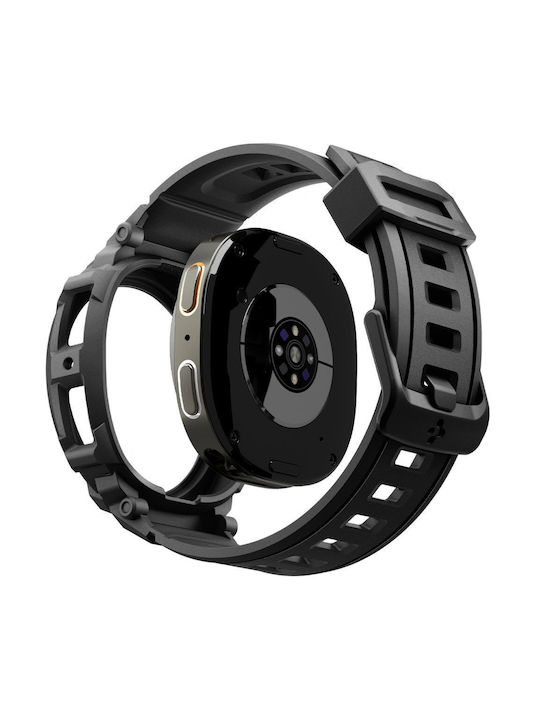 Spigen Rugged Armor Pro Silikonhülle in Schwarz Farbe für Samsung Galaxy Watch 8 44 mm