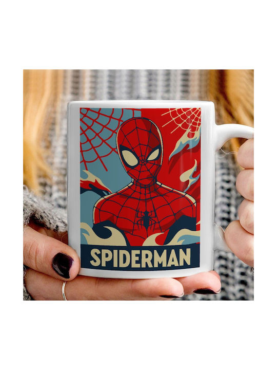 Koupakoupa Spiderman Kid Becher Keramik Weiß 330ml