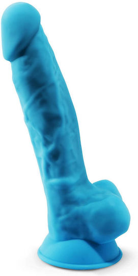 SilexD Dual Density Model 1 Ρεαλιστικό Dildo με Όρχεις και Βεντούζα Blue 17.5cm