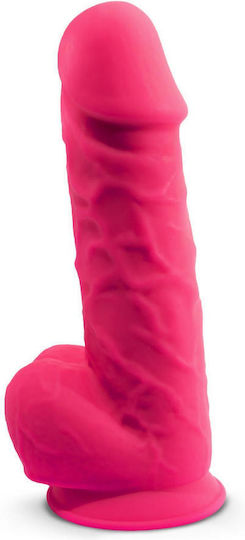 SilexD Model 4 Dildo realist cu Testicule și Ventuză Roz 22cm