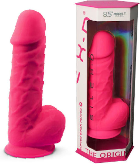 SilexD Model 4 Dildo realist cu Testicule și Ventuză Roz 22cm