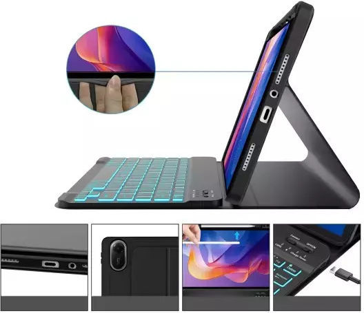 Tech-Protect SC PEN Флип капак с Клавиатура в Английски език САЩ Черен (Xiaomi Redmi Pad 2 11 инча)