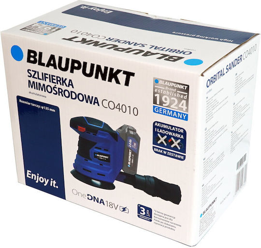 Blaupunkt Battery Powered Eccentric Sander 125mm Battery 18V with Suction System T-MLX59486